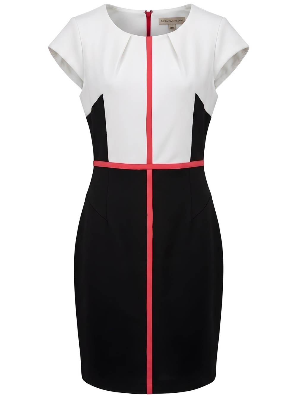 New York & Company Black and White Sheath Dress with Pink Trim